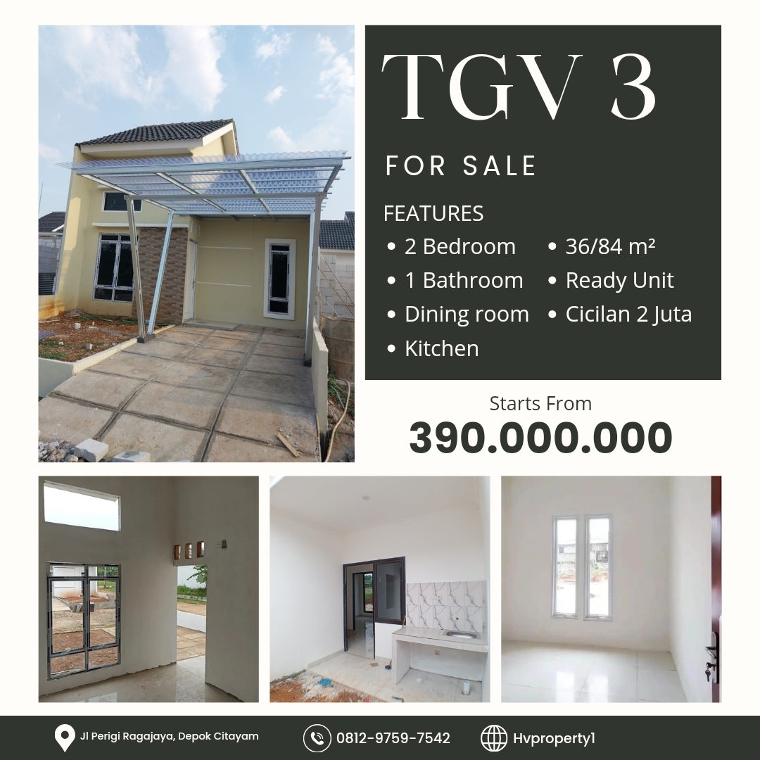 Properti terdaftar untuk dijual atau disewa - Rumah luas di depok harga 400jt